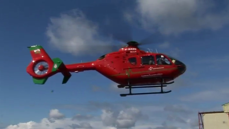 Wales Air Ambulance EC135 helicopter G-WASN taking off