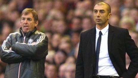Chelsea boss Roberto di Matteo (right) and Liverpool boss Kenny Dalglish (left)