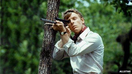 Edward Fox as the assassin in The Day of the Jackal