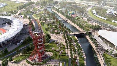 An artist's impression of the Queen Elizabeth Olympic Park