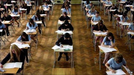 Students sitting exams