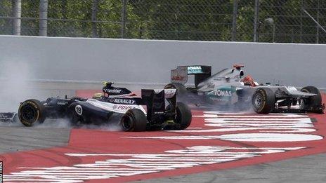 Michael Schumacher and Bruno Senna