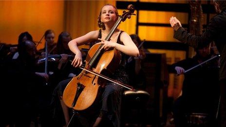 Laura van der Heijden performs at the BBC Young Musician competition