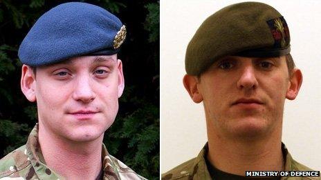 Corporal Brent McCarthy (left) and Lance Corporal Lee Davies