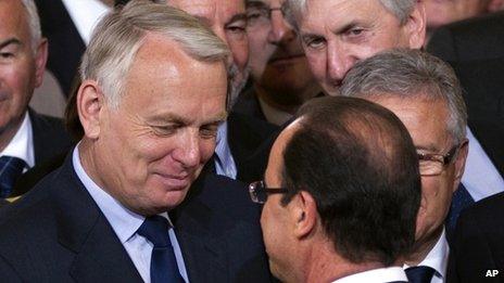 Jean-Marc Ayrault with President Hollande (15 May 2012)