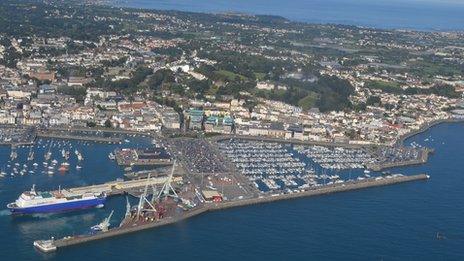 St Peter Port Harbour seen from the air