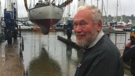 Sir Robin Knox-Johnston at Suhaili