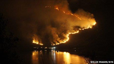 Wild fire at Kintail. Pic: Willie Fraser/NTS