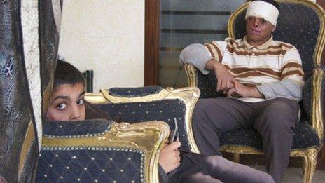 Boys at the patients' hotel