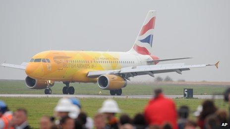 BA Flight 2012 taxis in at RNAS Culdrose