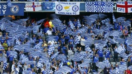 Chelsea fans at the Allianz Arena