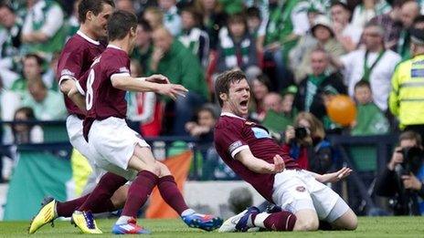 Darren Barr celebrates his goal in the Scottish Cup final