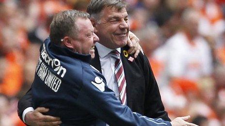 West Ham manager Sam Allardyce (right)