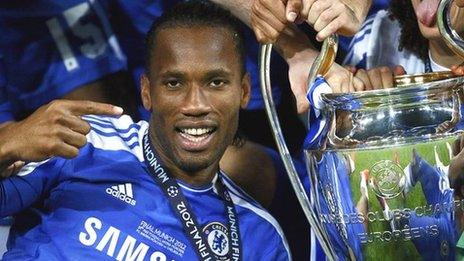 Didier Drogba with the Champions League trophy