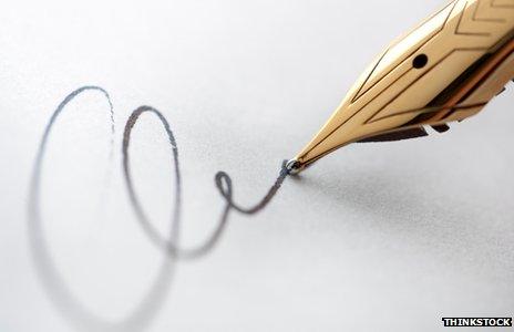 Fountain pen writing