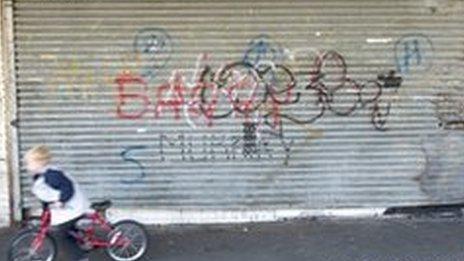 Vandalised shop front