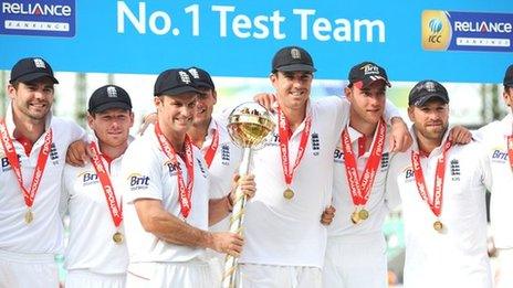 England became number one Test side in the world with victory over India in October 2011