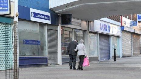 Street of vacant shops