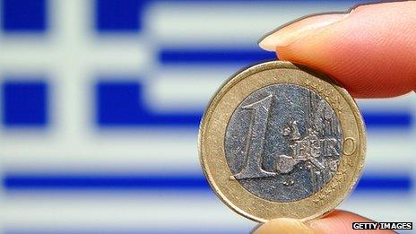 Greek flag & euro