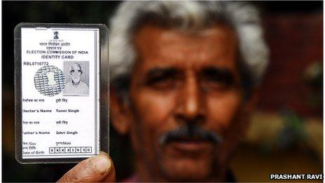 Tunni Rai with his newly discovered voters identity card