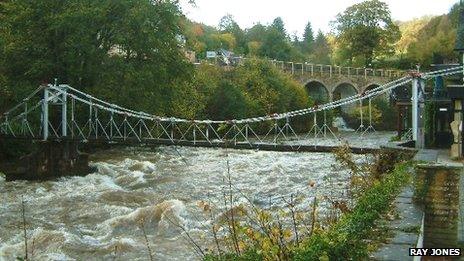 The chain bridge looking towards Berwyn Station