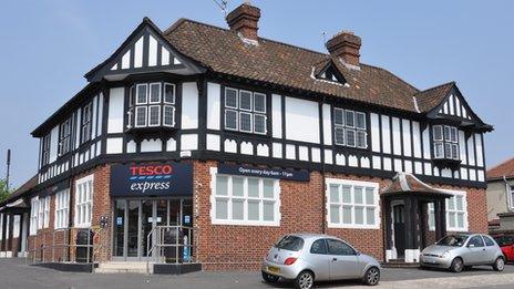 Tesco Express store in the former Friendship Inn, Knowle