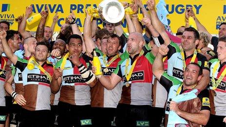 Harlequins celebrate their debut Premiership title