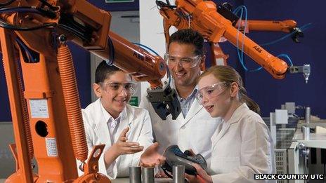 Pupils in engineering lab