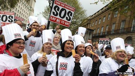 Bakers protesting over the so-called pasty tax in London in April