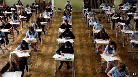 Students sitting exams