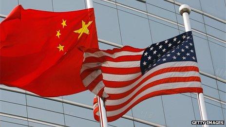 Chinese and US flags (file photo)