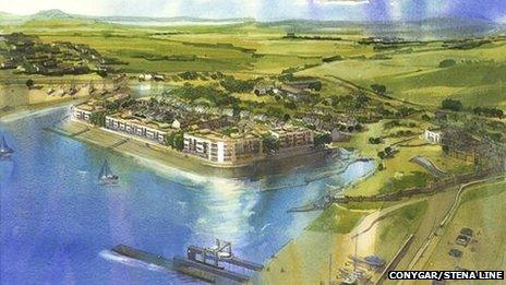 An artist's impression of how the marina would look in Holyhead