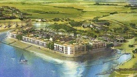 An artist's impression of how the marina would look in Holyhead