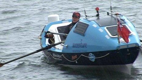 Sarah Outen on board her boat Gulliver