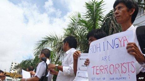 Protest against the Rohingya in Rangoon, 11 June