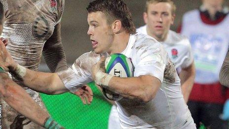 Luke Cowan-Dickie in action for England at the 2012 Junior World Cup