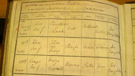 Record of birth of George Romney