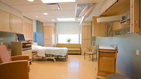 A hospital room at Intermountain Healthcare in Salt Lake City, Utah 13 June 2012