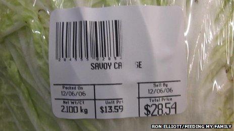 A cabbage costing $28.54