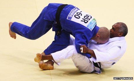 Ben Quilter (left), Paralympic Judo champion