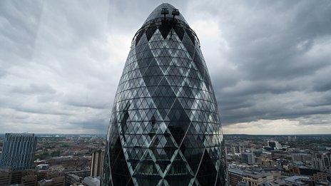 30 St Mary Axe building, aka the Gherkin, in London