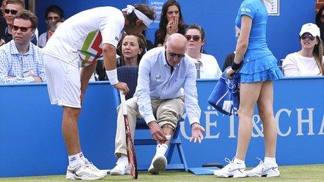 David Nalbandian injures line judge Andrew McDougall