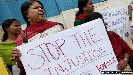 Protesters in Bangalore on Tuesday 19 June 2012