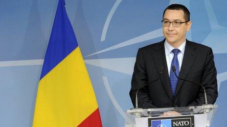 Victor Ponta at NATO headquarter in Brussels, on May 10, 2012