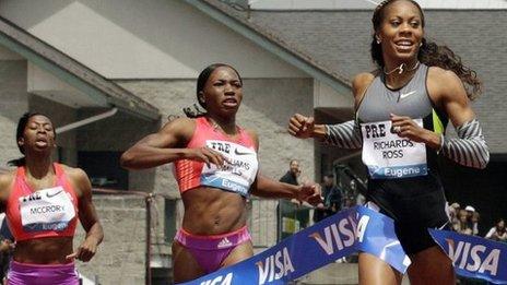 Sanya Richards-Ross (right)