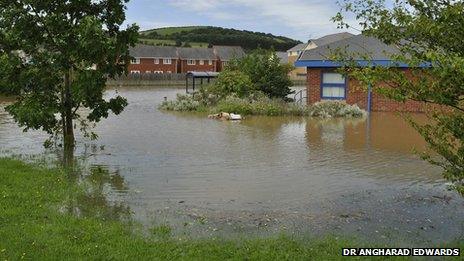 Flooding at Ystwyth Medical Group GP practice, Parc Y Llyn, Aberystwyth