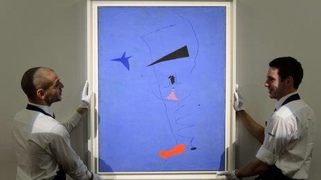 Spanish artist Joan Miro's Peinture (Etoile Bleue)