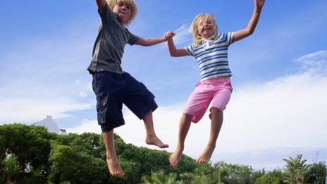 Kids on trampoline