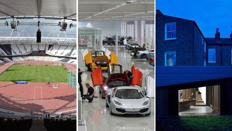 Left to right: Olympic Stadium, McLaren Production Centre and Dalling Road