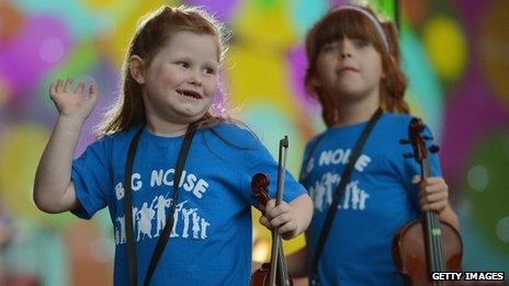 Children from the Raploch estate Big Noise orchestra play in Stirling